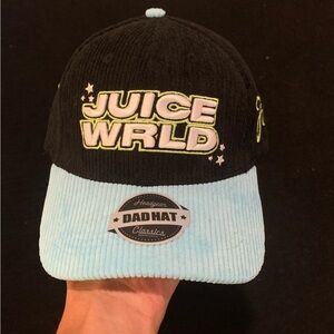 Black blue and green corduroy hat